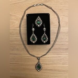 925 Sterling Silver Ottoman-Inspired Jewelry Set | Necklace Earrings Ring